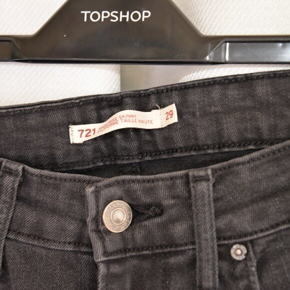 Levi's High Rise Skinny Washed Black Jeans Sz 29 - Picture 4 of 5